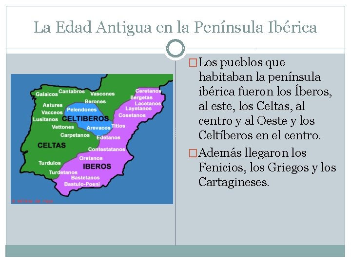 La Edad Antigua en la Península Ibérica �Los pueblos que habitaban la península ibérica