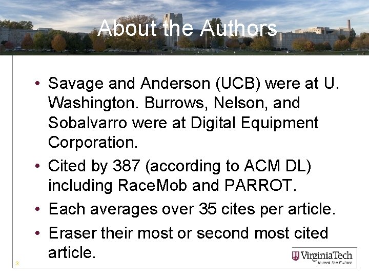 About the Authors 3 • Savage and Anderson (UCB) were at U. Washington. Burrows,