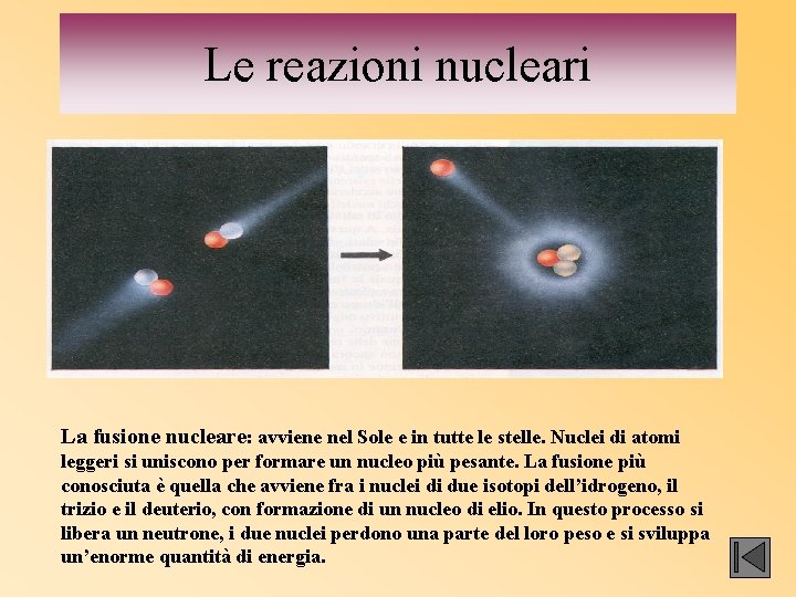 Le reazioni nucleari La fusione nucleare: avviene nel Sole e in tutte le stelle.