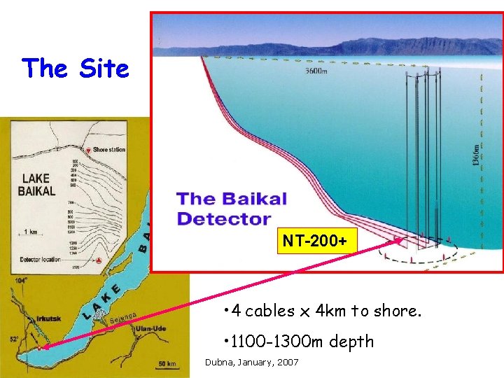 The Site NT-200+ • 4 cables x 4 km to shore. • 1100 -1300