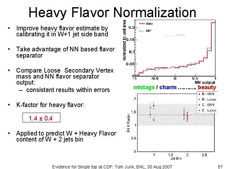 Heavy Flavor Normalization • Improve heavy flavor estimate by calibrating it in W+1 jet