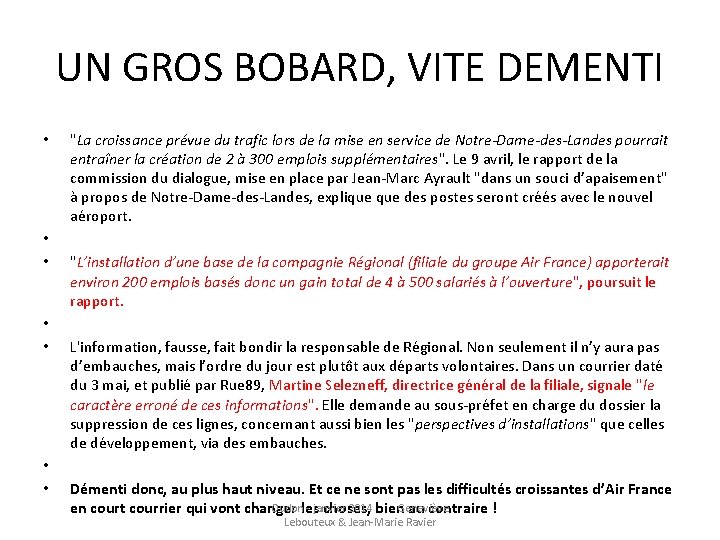 UN GROS BOBARD, VITE DEMENTI • • "La croissance prévue du trafic lors de