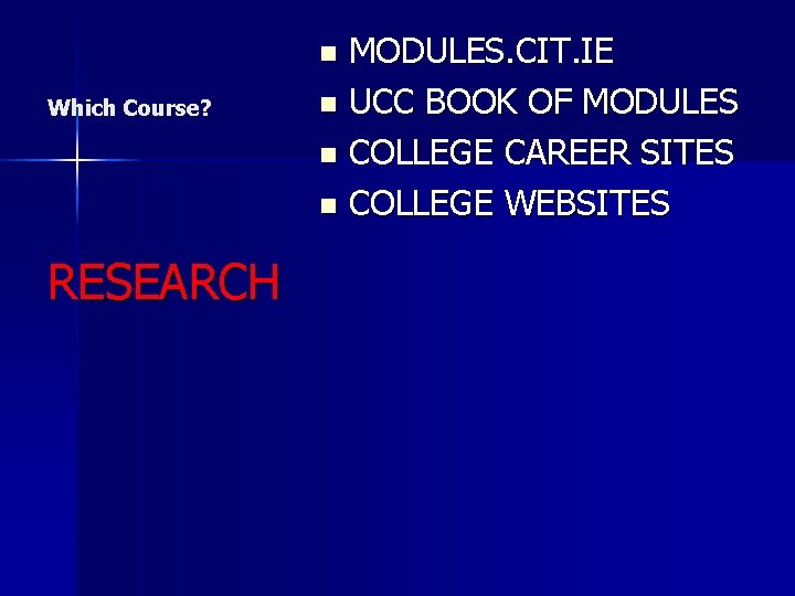 MODULES. CIT. IE n UCC BOOK OF MODULES n COLLEGE CAREER SITES n COLLEGE