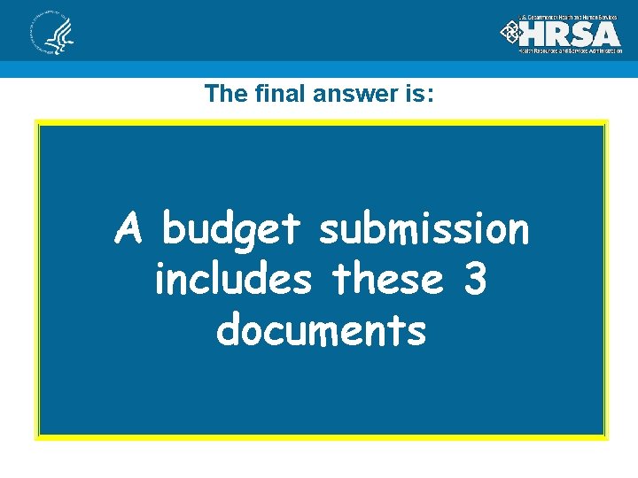 The final answer is: A budget submission includes these 3 documents The final answer is: A budget submission includes these 3 documents