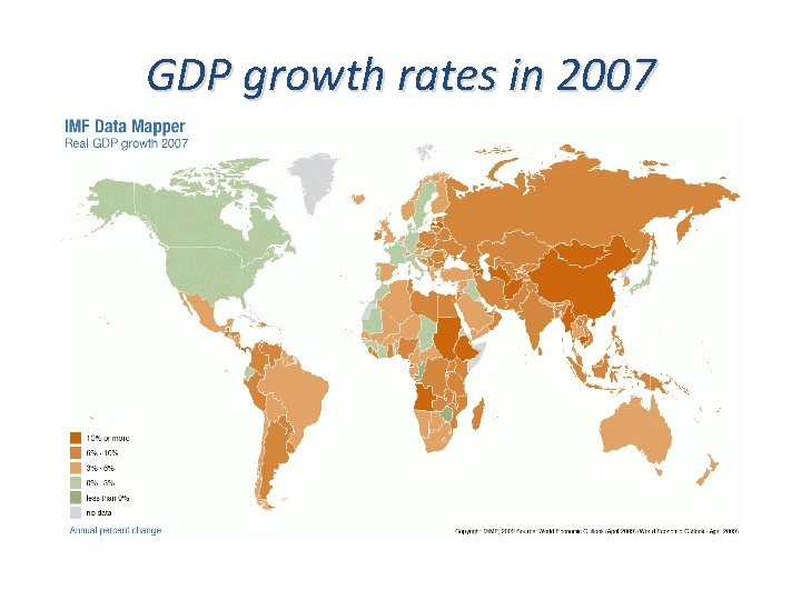 GDP growth rates in 2007 