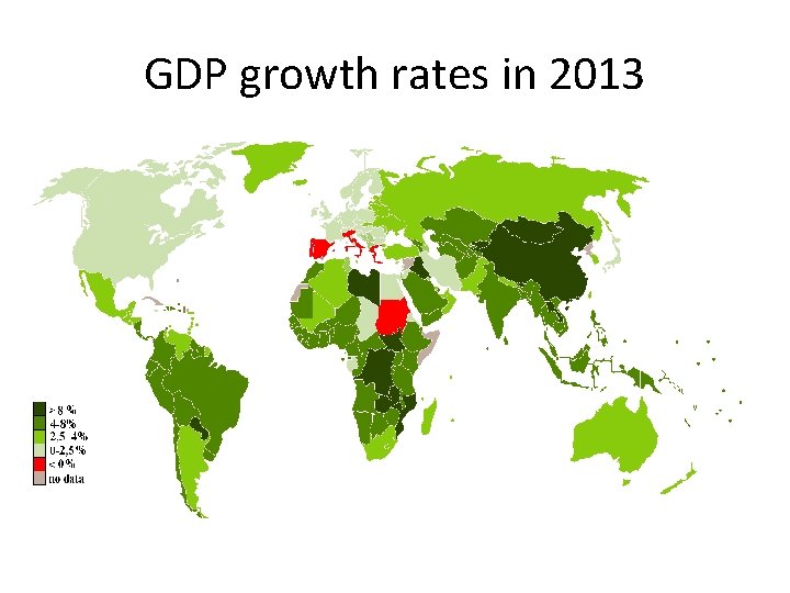 GDP growth rates in 2013 