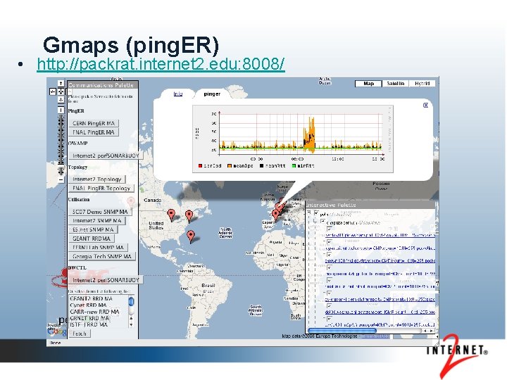 Gmaps (ping. ER) • http: //packrat. internet 2. edu: 8008/ 