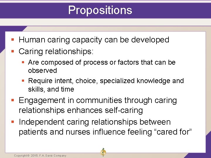 Propositions § Human caring capacity can be developed § Caring relationships: § Are composed Propositions § Human caring capacity can be developed § Caring relationships: § Are composed