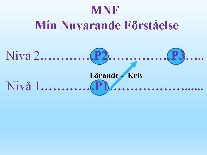 MNF Min Nuvarande Förståelse Nivå 2. …………P 2……………P 3…. . Lärande - Kris Nivå