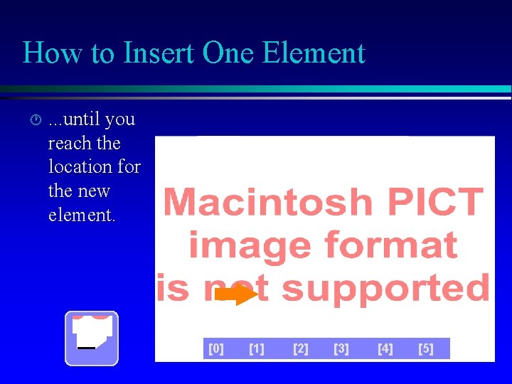 How to Insert One Element . . . until you reach the location for