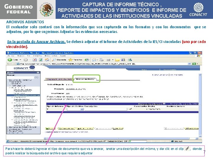 CAPTURA DE INFORME TÉCNICO , REPORTE DE IMPACTOS Y BENEFICIOS E INFORME DE ACTIVIDADES