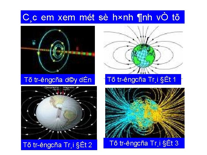 C¸c em xem mét sè h×nh ¶nh vÒ tõ tr êng Tõ tr êngcña