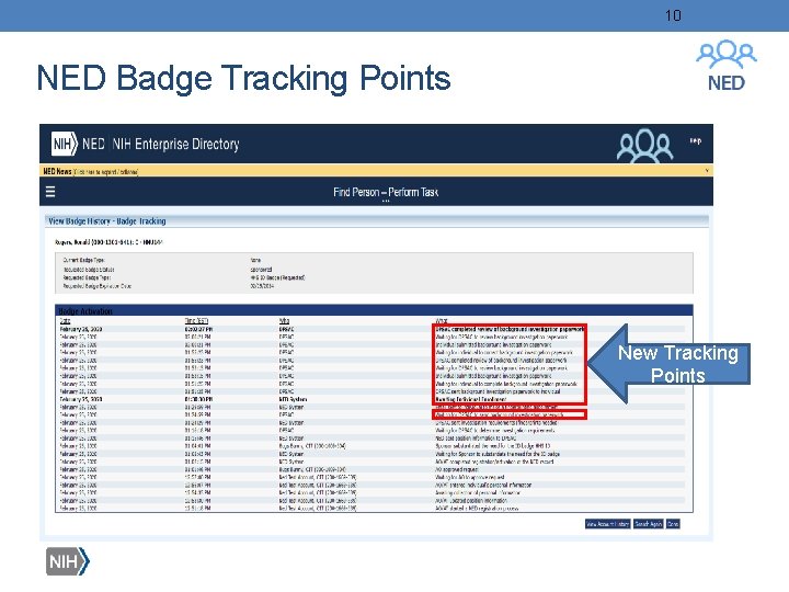 10 NED Badge Tracking Points New Tracking Points 