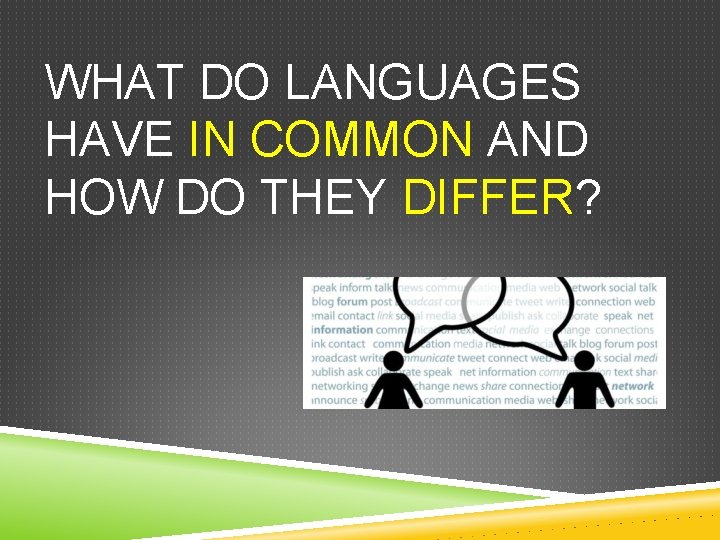 WHAT DO LANGUAGES HAVE IN COMMON AND HOW DO THEY DIFFER? 