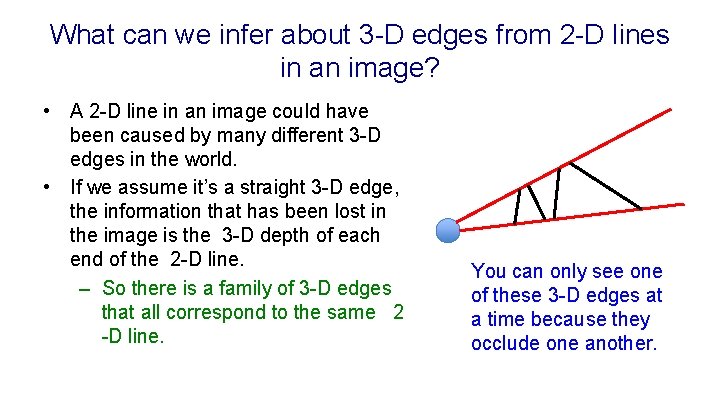 What can we infer about 3 -D edges from 2 -D lines in an