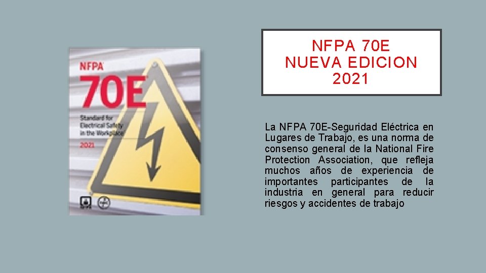 NFPA 70 E NUEVA EDICION 2021 La NFPA 70 E-Seguridad Eléctrica en Lugares de