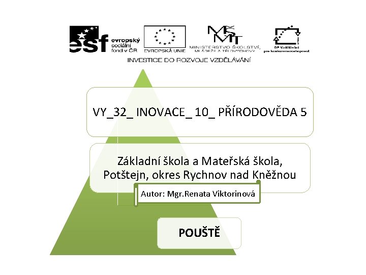 VY_32_ INOVACE_ 10_ PŘÍRODOVĚDA 5 Základní škola a Mateřská škola, Potštejn, okres Rychnov nad