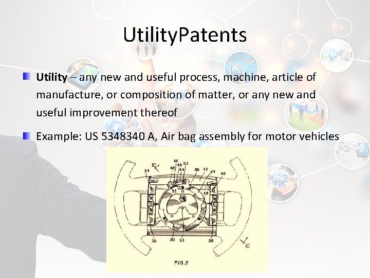 Utility. Patents Utility – any new and useful process, machine, article of manufacture, or