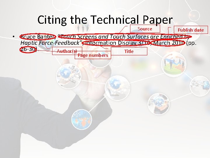 Citing the Technical Paper Source Publish date • Bruce Banter, “Touch Screens and Touch