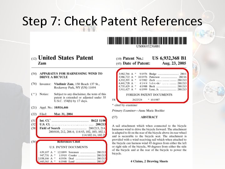 Step 7: Check Patent References Reference cited 