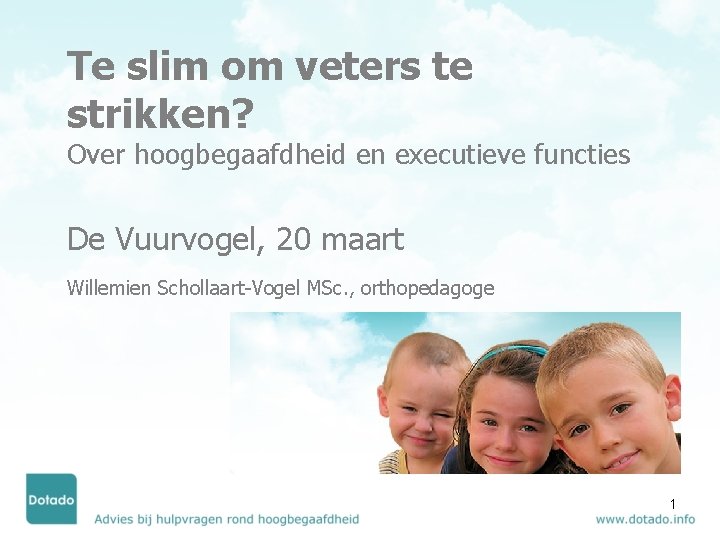 Te slim om veters te strikken? Over hoogbegaafdheid en executieve functies De Vuurvogel, 20