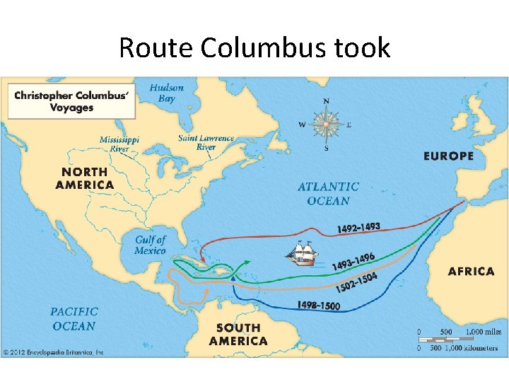 Route Columbus took 