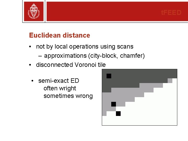 t. FEED Euclidean distance • not by local operations using scans – approximations (city-block,