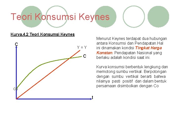 Teori Konsumsi Keynes Kurva. 4. 2 Teori Konsumsi Keynes C Menurut Keynes terdapat dua