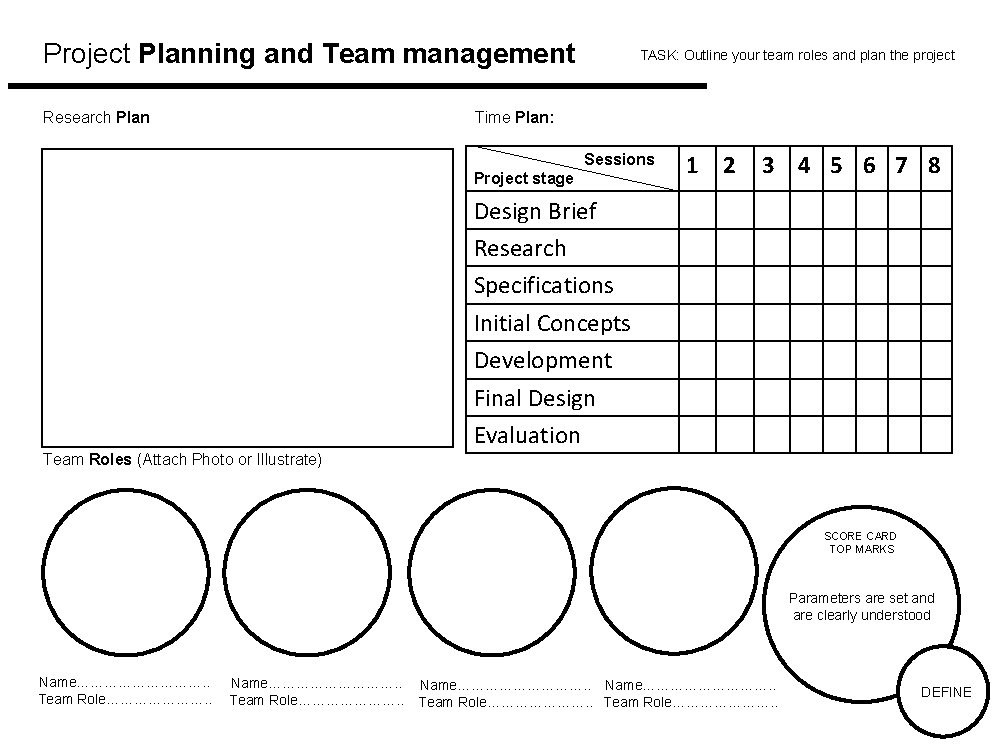 Project Planning and Team management Research Plan TASK: Outline your team roles and plan