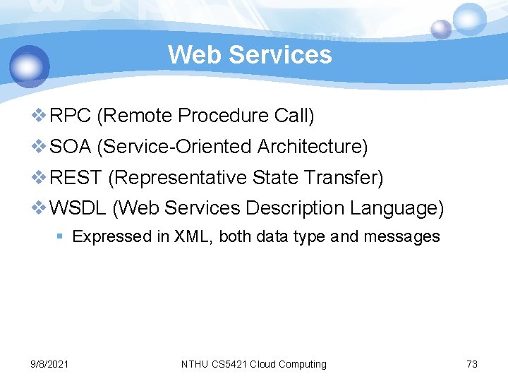 Web Services v RPC (Remote Procedure Call) v SOA (Service-Oriented Architecture) v REST (Representative