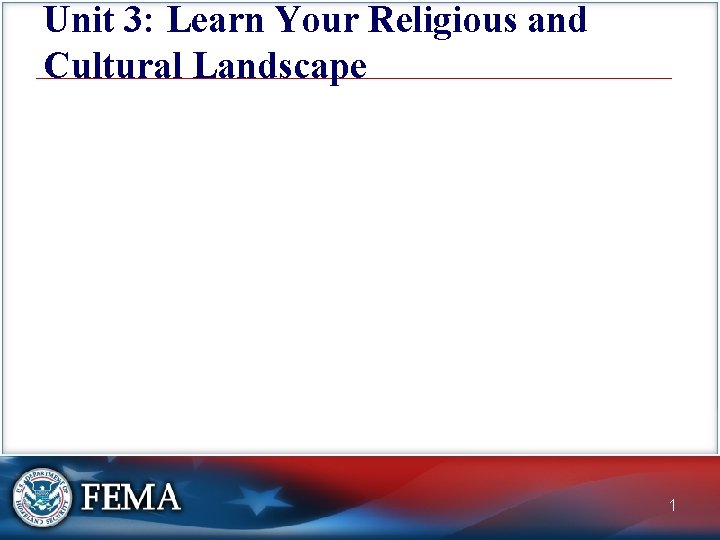 Unit 3 Learn Your Religious and Cultural Landscape