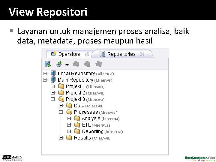 View Repositori § Layanan untuk manajemen proses analisa, baik data, metadata, proses maupun hasil