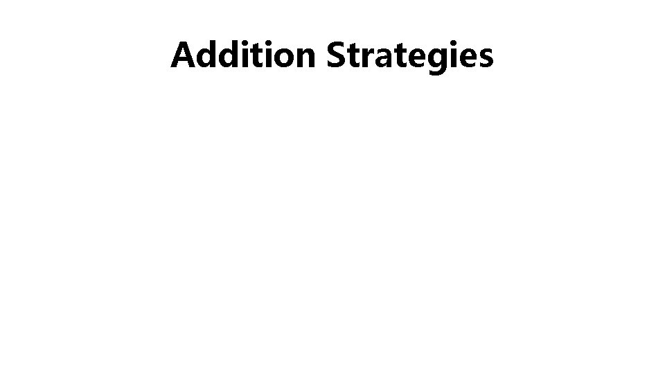 Addition Strategies 