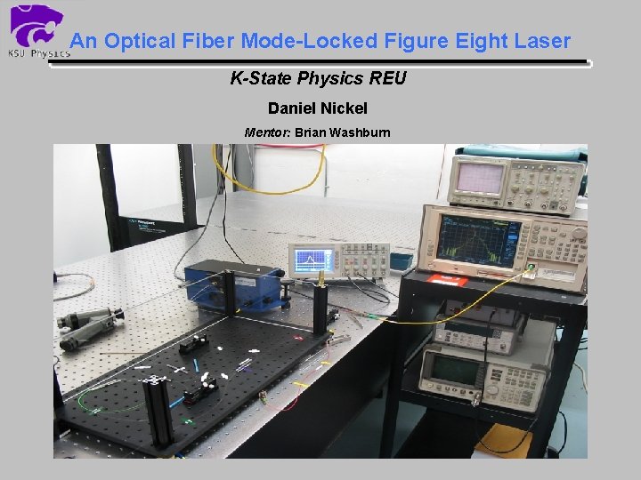An Optical Fiber Mode-Locked Figure Eight Laser K-State Physics REU Daniel Nickel Mentor: Brian