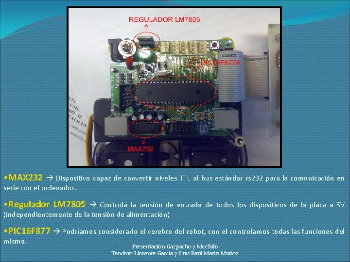  • MAX 232 Dispositivo capaz de convertir niveles TTL al bus estándar rs
