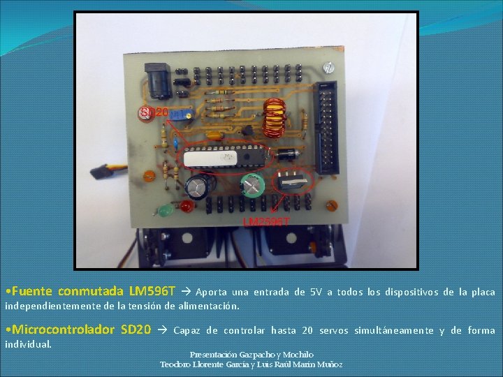  • Fuente conmutada LM 596 T Aporta una entrada de 5 V a
