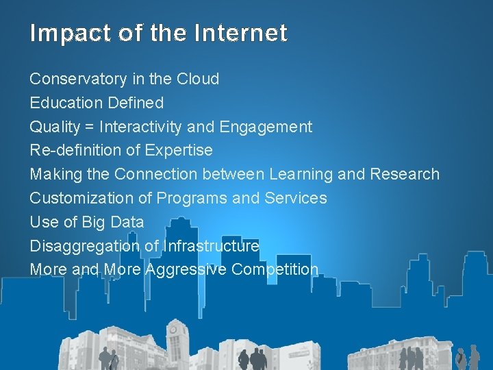 Impact of the Internet Conservatory in the Cloud Education Defined Quality = Interactivity and