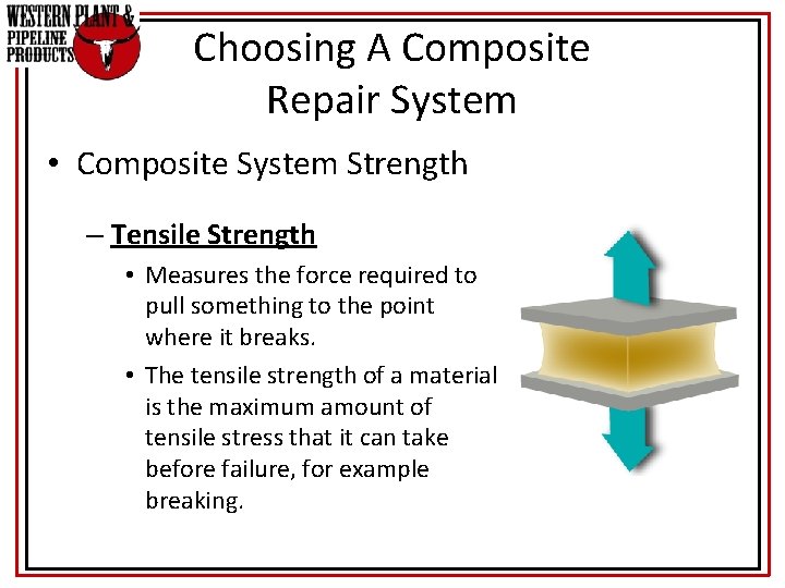 Choosing A Composite Repair System • Composite System Strength – Tensile Strength • Measures