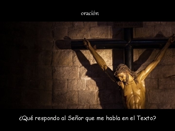 oración ¿Qué respondo al Señor que me habla en el Texto? 