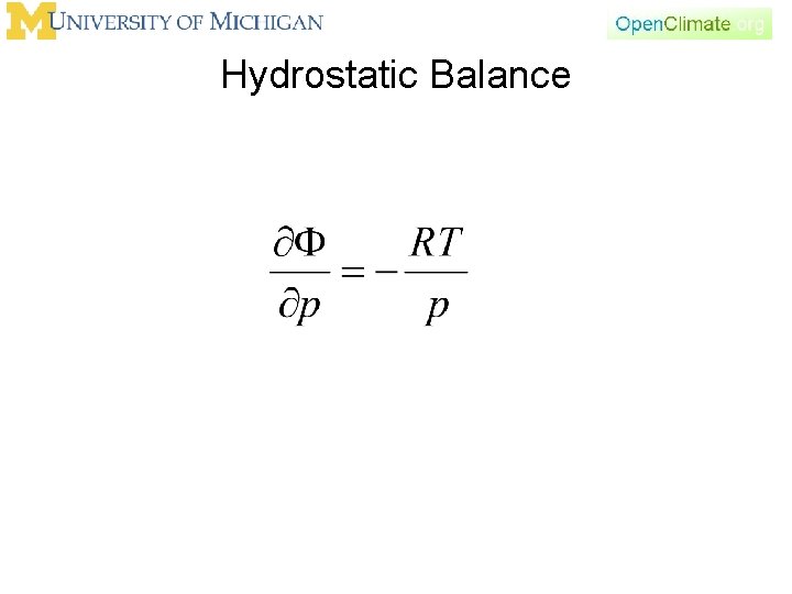 Hydrostatic Balance 