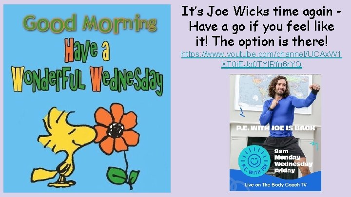 It’s Joe Wicks time again Have a go if you feel like it! The