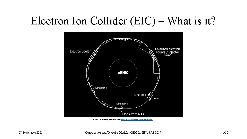 Electron Ion Collider (EIC) – What is it? e. RHIC Schematic, obtained from https: