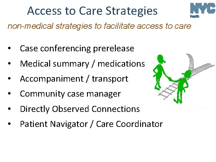 Access to Care Strategies non-medical strategies to facilitate access to care • Case conferencing