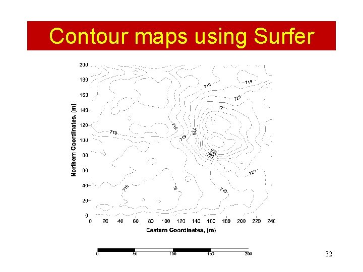 Contour maps using Surfer 32 