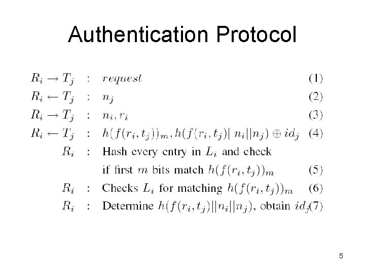 Authentication Protocol 5 