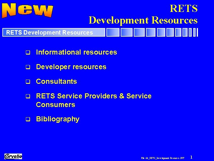 RETS Development Resources q Informational resources q Developer resources q Consultants q RETS Service