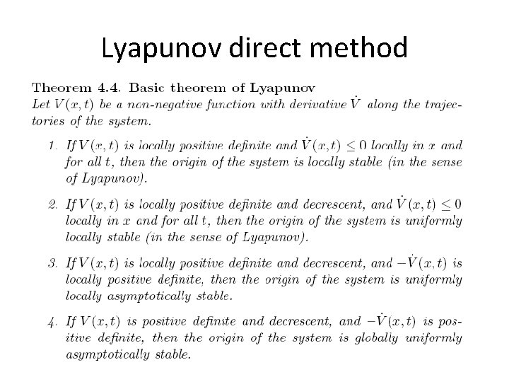 Lyapunov direct method 