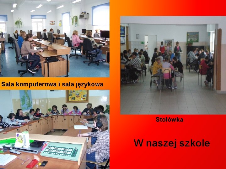 Sala komputerowa i sala językowa Stołówka W naszej szkole 