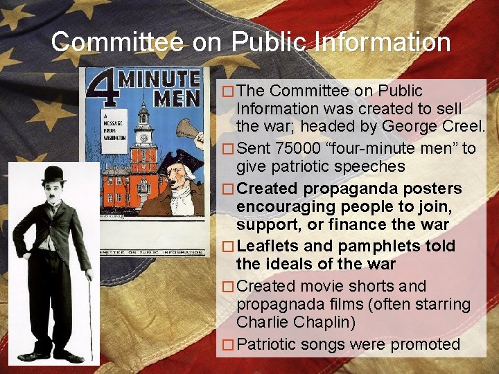 Committee on Public Information � The Committee on Public Information was created to sell