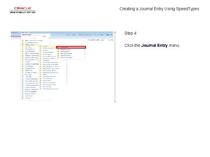Creating a Journal Entry Using Speed Types Concept